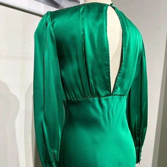 400$ Olivia Von Halle SILK MID-LENGTH DRESS SIZE XS - Picture 5 of 12